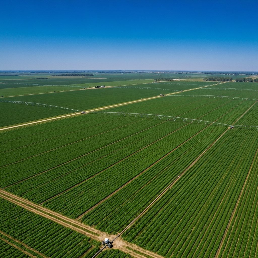 Vista aérea de fazenda moderna